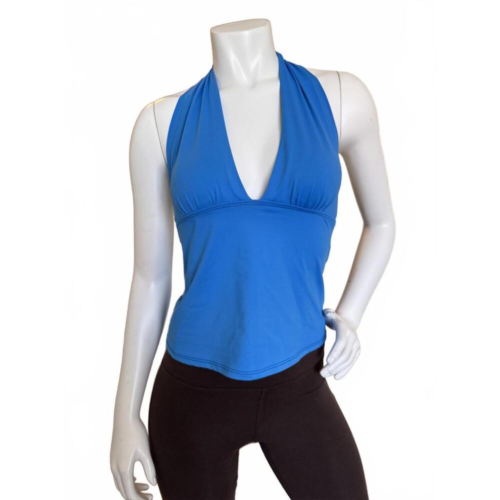 Lauren Ralph Lauren Blue Halter Tank Top Size 8 Women’s Stretch Swimwear Resort